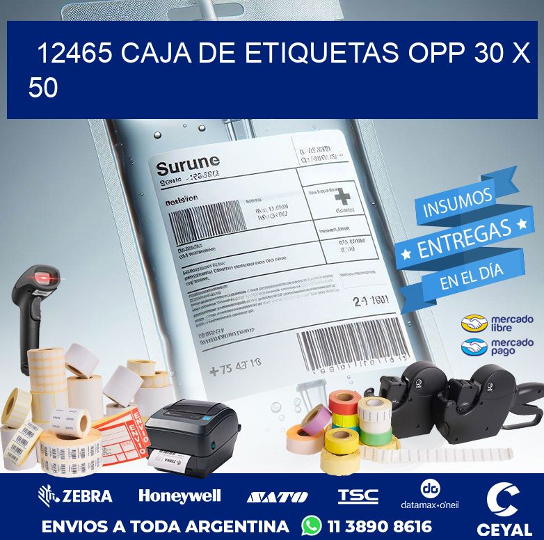 12465 CAJA DE ETIQUETAS OPP 30 X 50