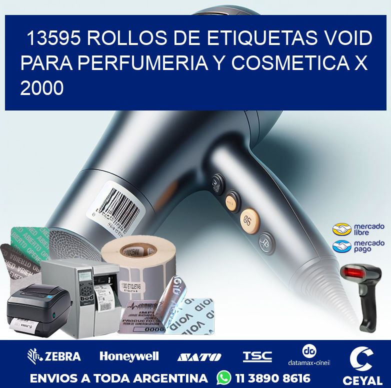 13595 ROLLOS DE ETIQUETAS VOID PARA PERFUMERIA Y COSMETICA X 2000