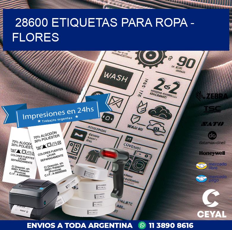 28600 ETIQUETAS PARA ROPA - FLORES