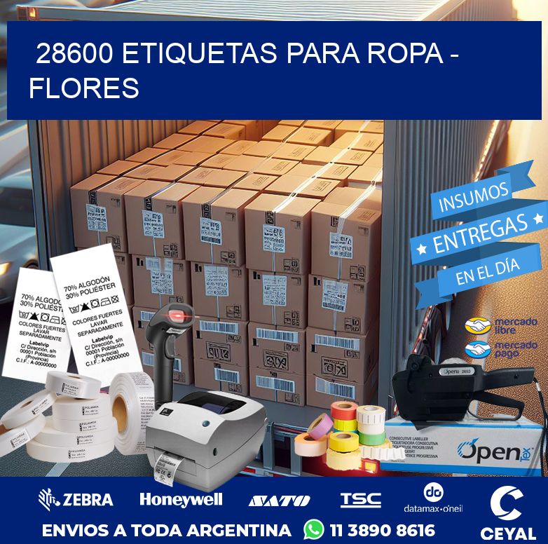 28600 ETIQUETAS PARA ROPA - FLORES