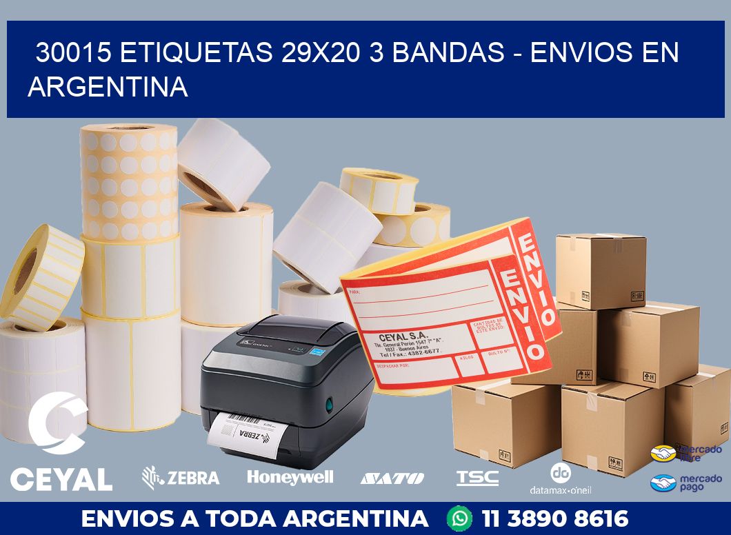 30015 ETIQUETAS 29X20 3 BANDAS – ENVIOS EN ARGENTINA