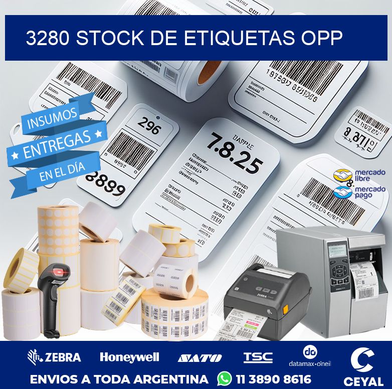 3280 STOCK DE ETIQUETAS OPP