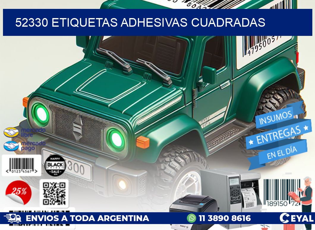 52330 ETIQUETAS ADHESIVAS CUADRADAS