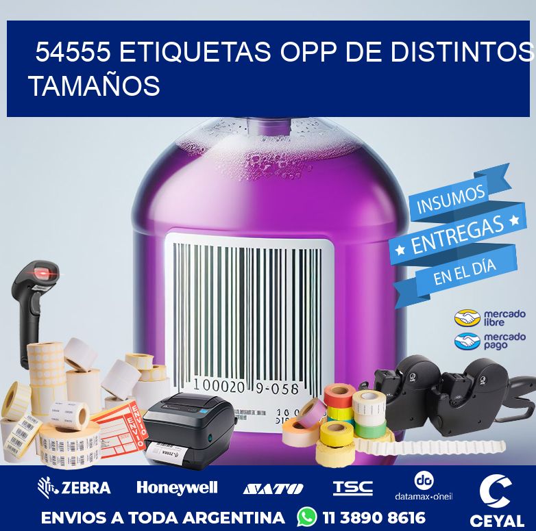 54555 ETIQUETAS OPP DE DISTINTOS TAMAÑOS