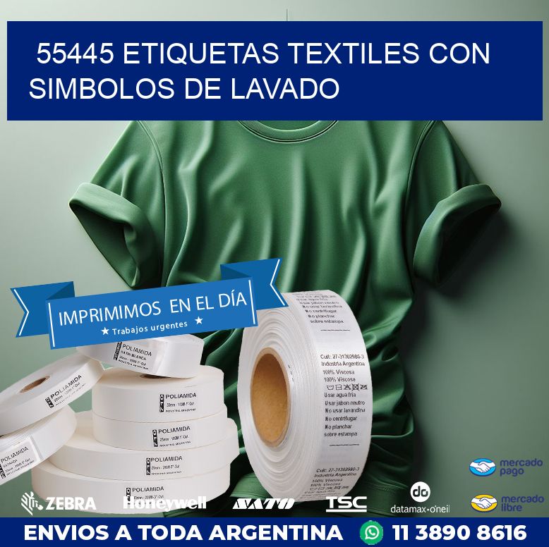 55445 ETIQUETAS TEXTILES CON SIMBOLOS DE LAVADO