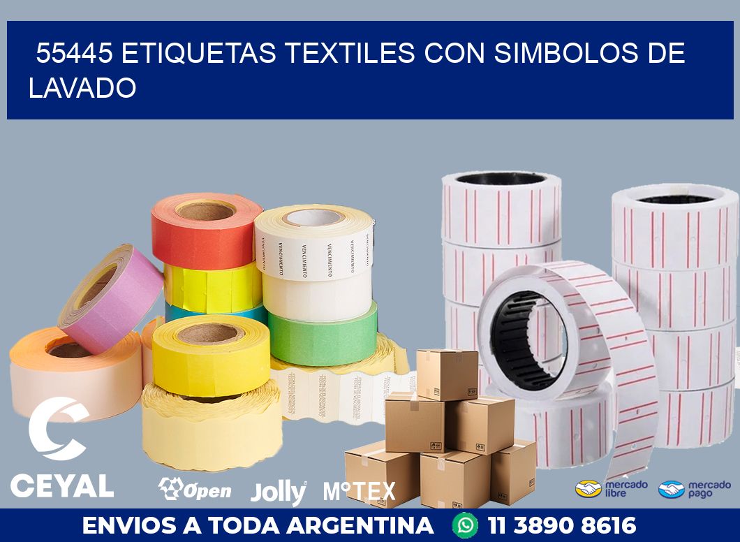 55445 ETIQUETAS TEXTILES CON SIMBOLOS DE LAVADO