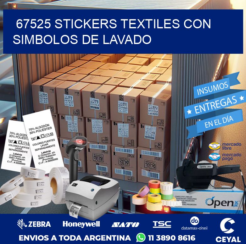 67525 STICKERS TEXTILES CON SIMBOLOS DE LAVADO