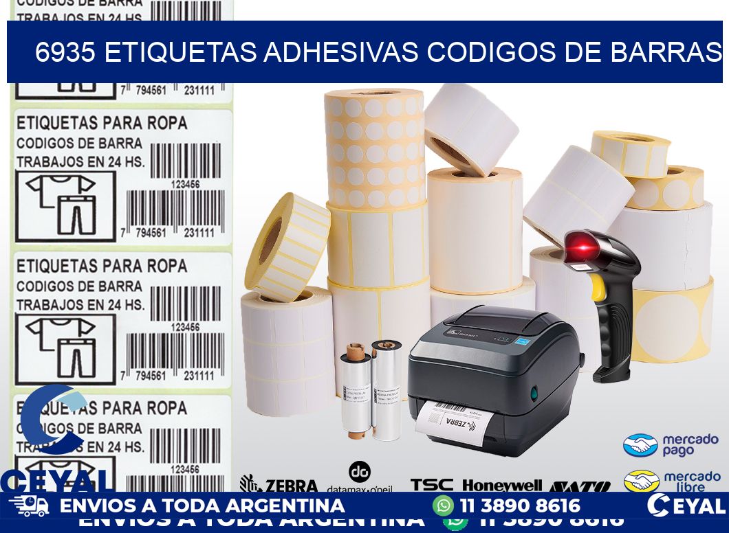 6935 ETIQUETAS ADHESIVAS CODIGOS DE BARRAS
