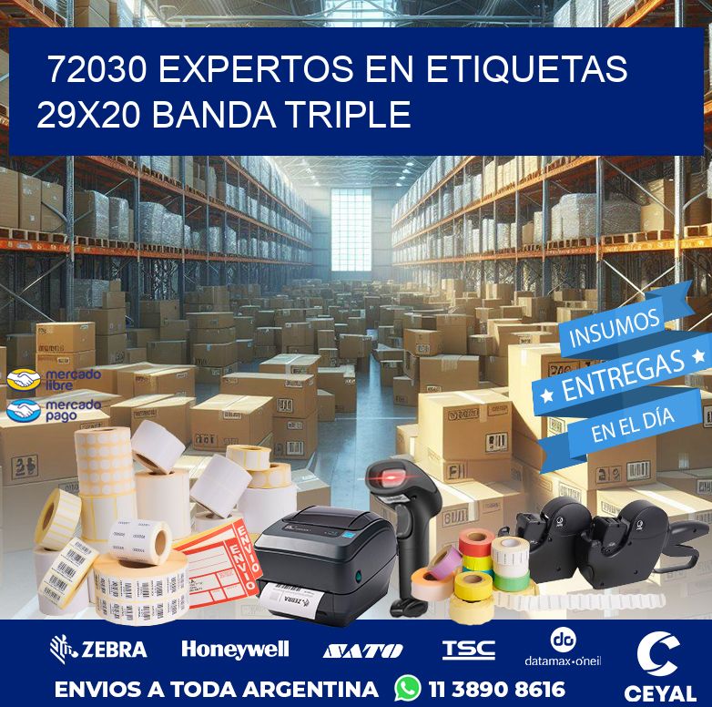 72030 EXPERTOS EN ETIQUETAS 29X20 BANDA TRIPLE