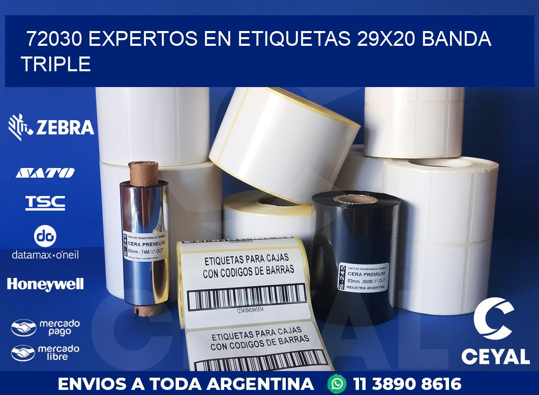 72030 EXPERTOS EN ETIQUETAS 29X20 BANDA TRIPLE