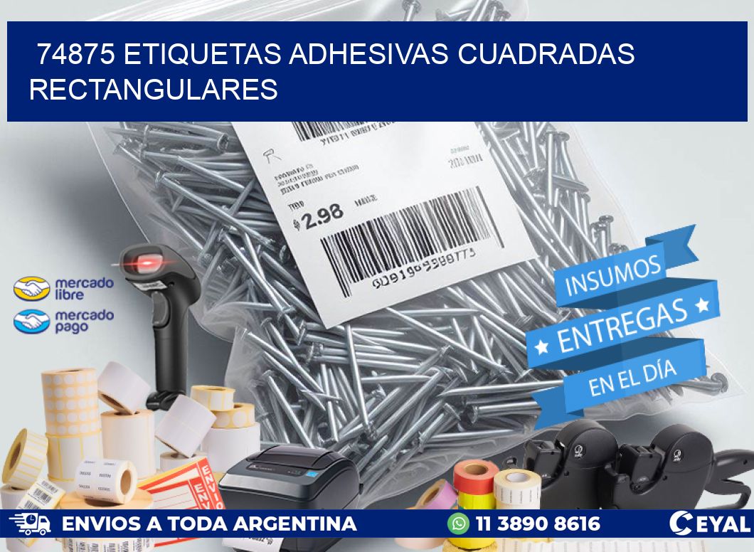 74875 ETIQUETAS ADHESIVAS CUADRADAS RECTANGULARES