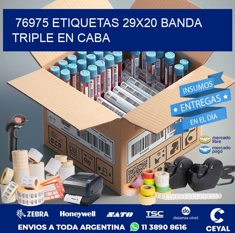76975 ETIQUETAS 29X20 BANDA TRIPLE EN CABA