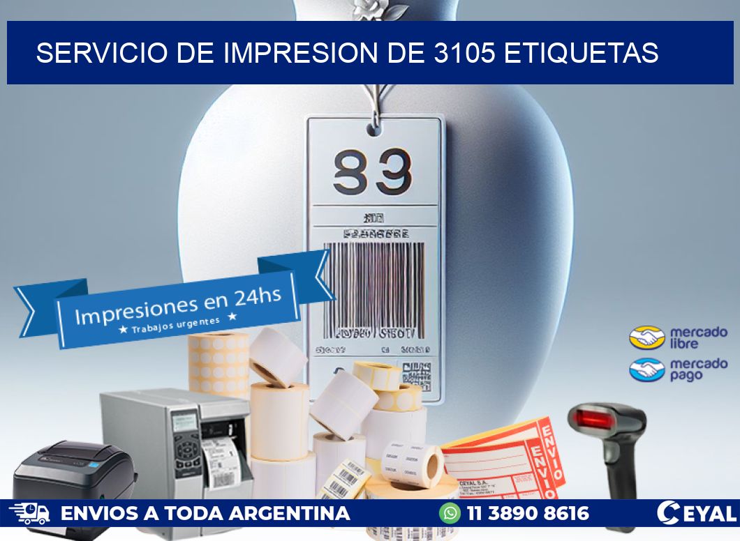 SERVICIO DE IMPRESION DE 3105 ETIQUETAS