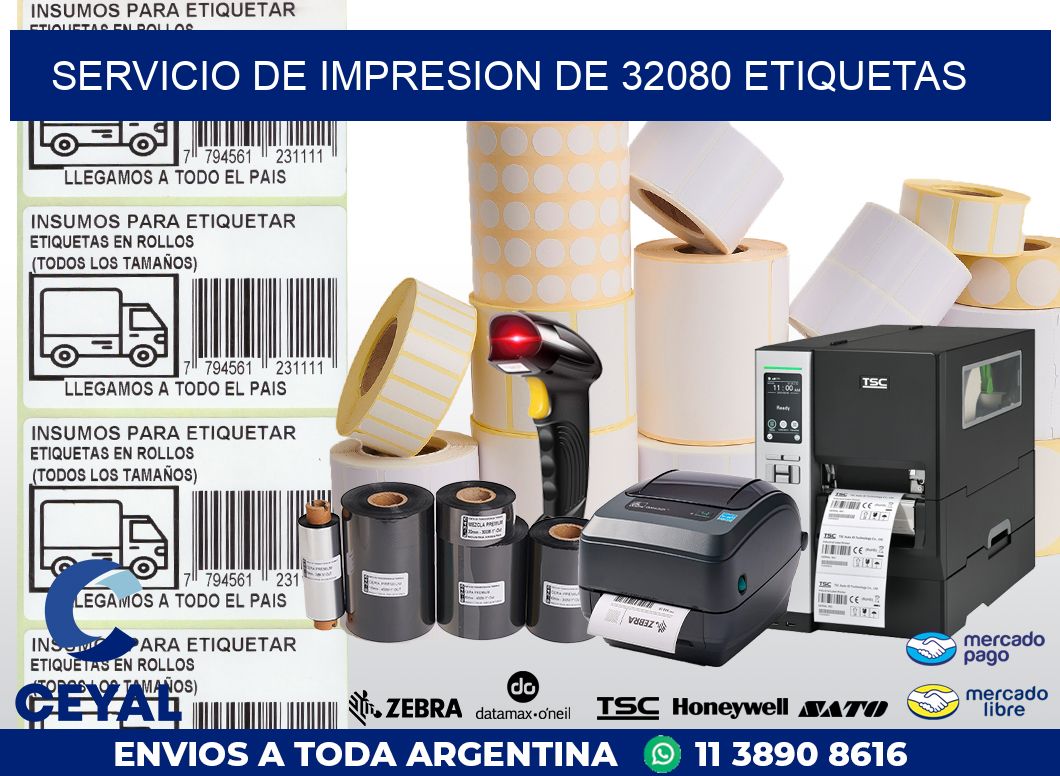 SERVICIO DE IMPRESION DE 32080 ETIQUETAS