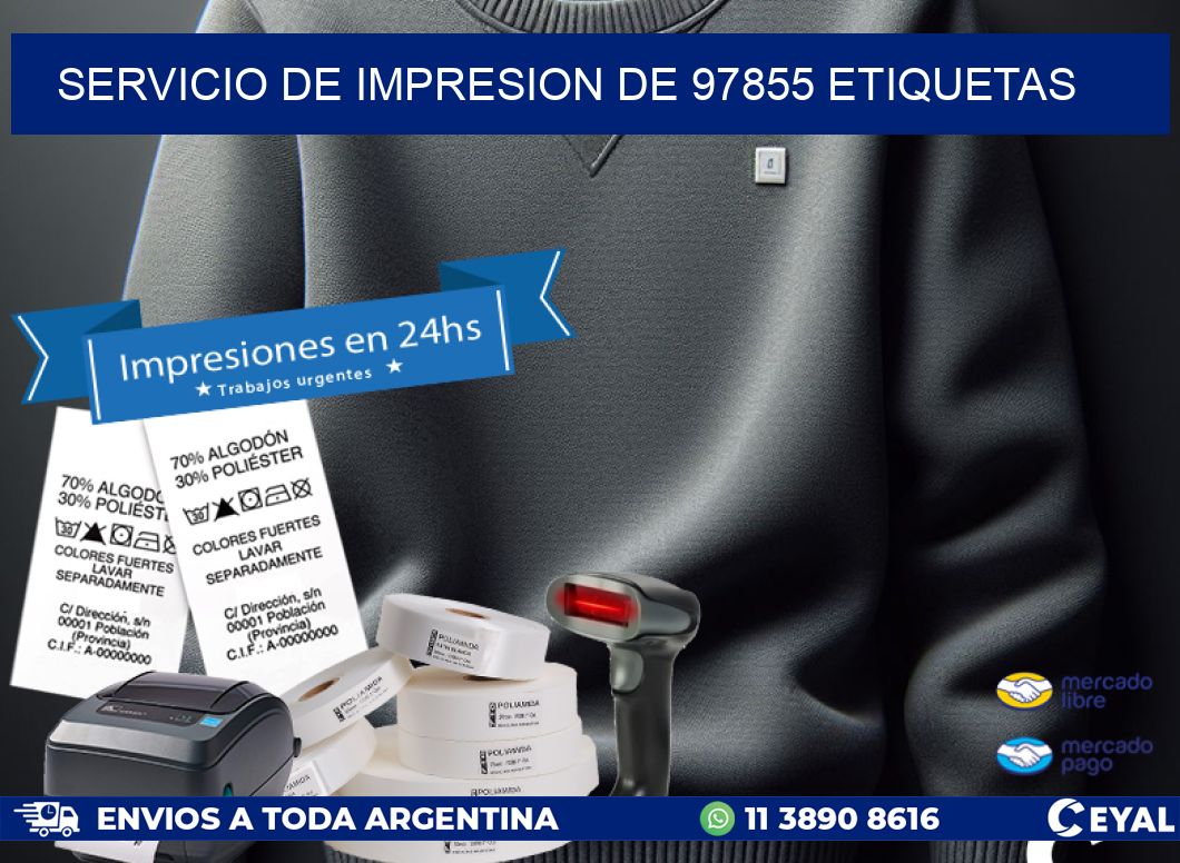 SERVICIO DE IMPRESION DE 97855 ETIQUETAS