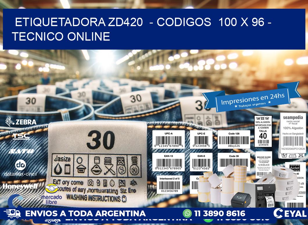 ETIQUETADORA ZD420  – CODIGOS  100 x 96 – TECNICO ONLINE