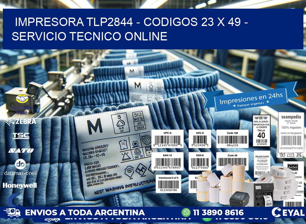 IMPRESORA TLP2844 – CODIGOS 23 x 49 – SERVICIO TECNICO ONLINE