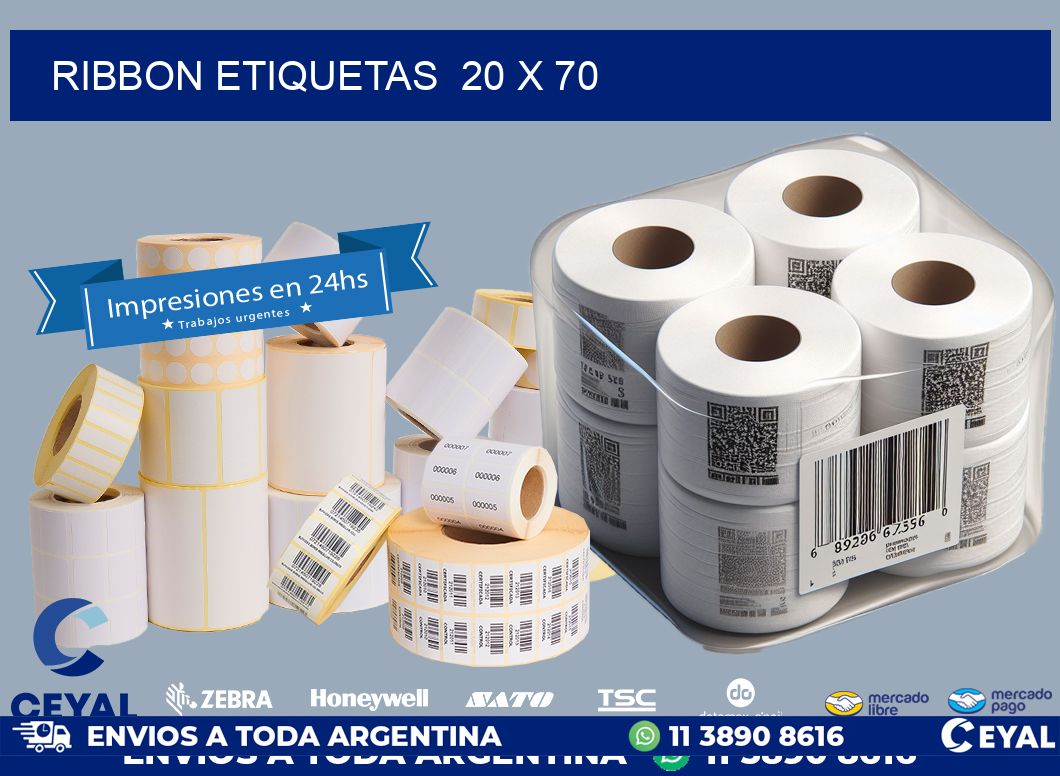 RIBBON ETIQUETAS  20 x 70