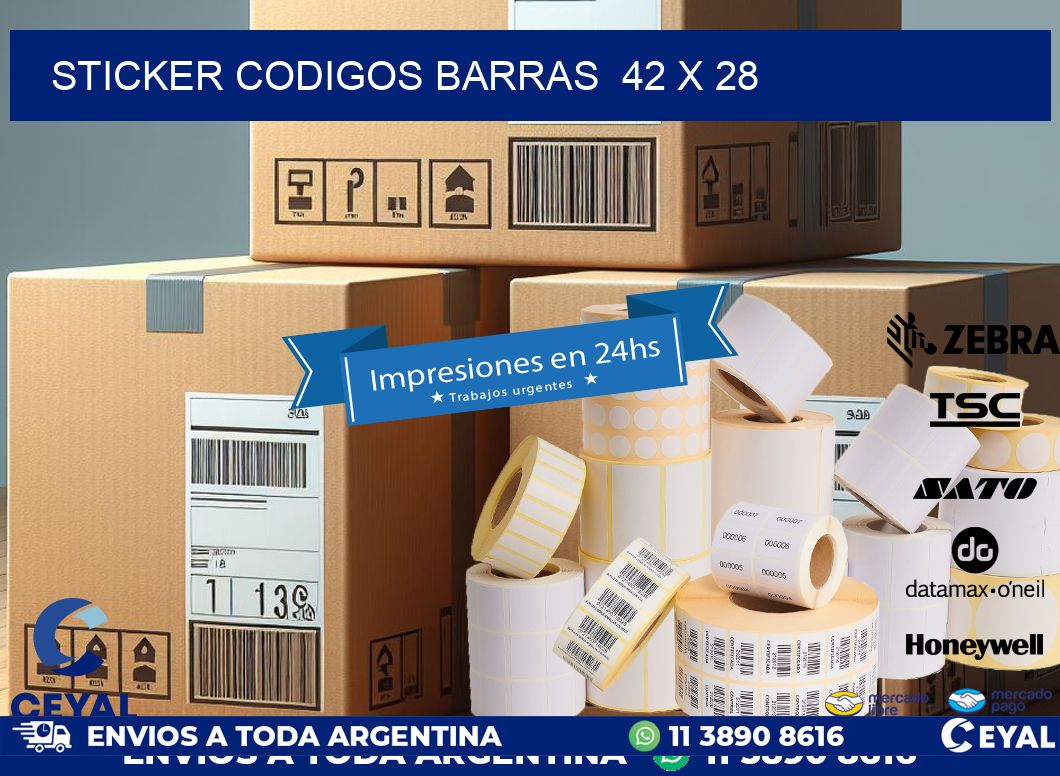 STICKER CODIGOS BARRAS  42 x 28