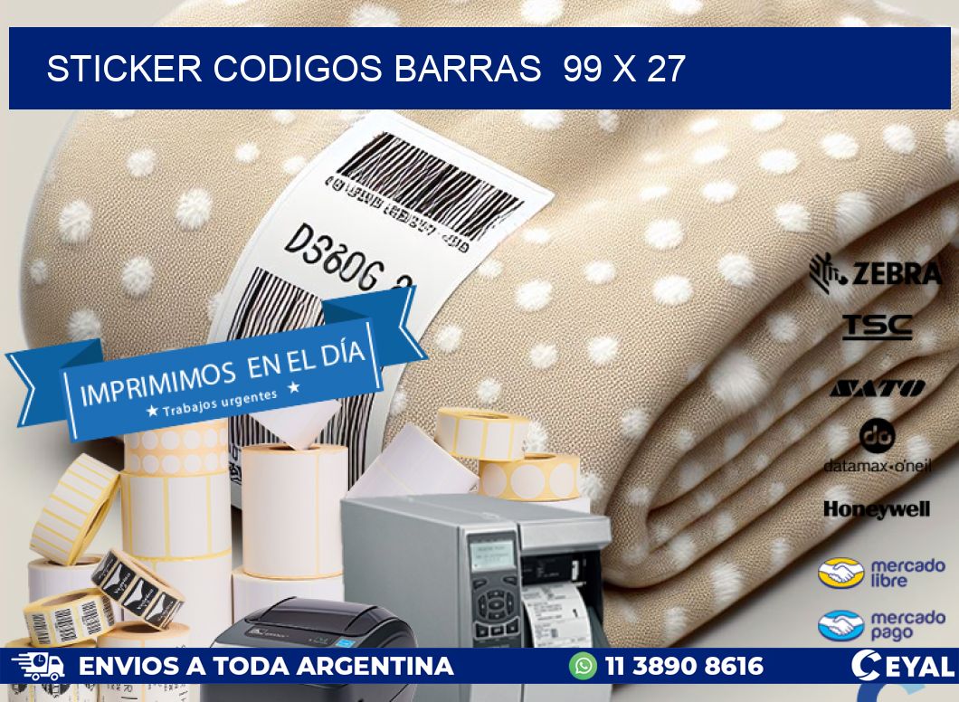 STICKER CODIGOS BARRAS  99 x 27