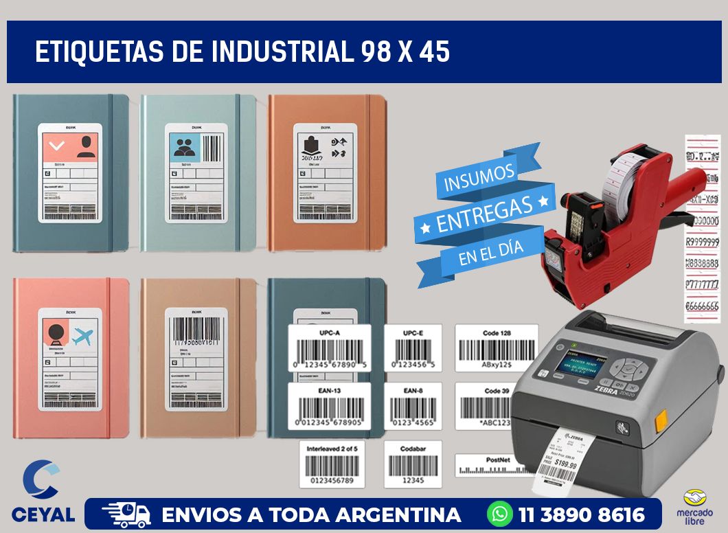 etiquetas de industrial 98 x 45