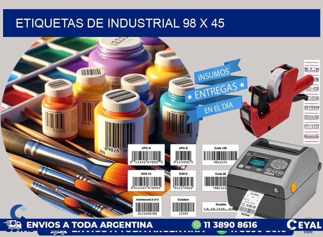 etiquetas de industrial 98 x 45