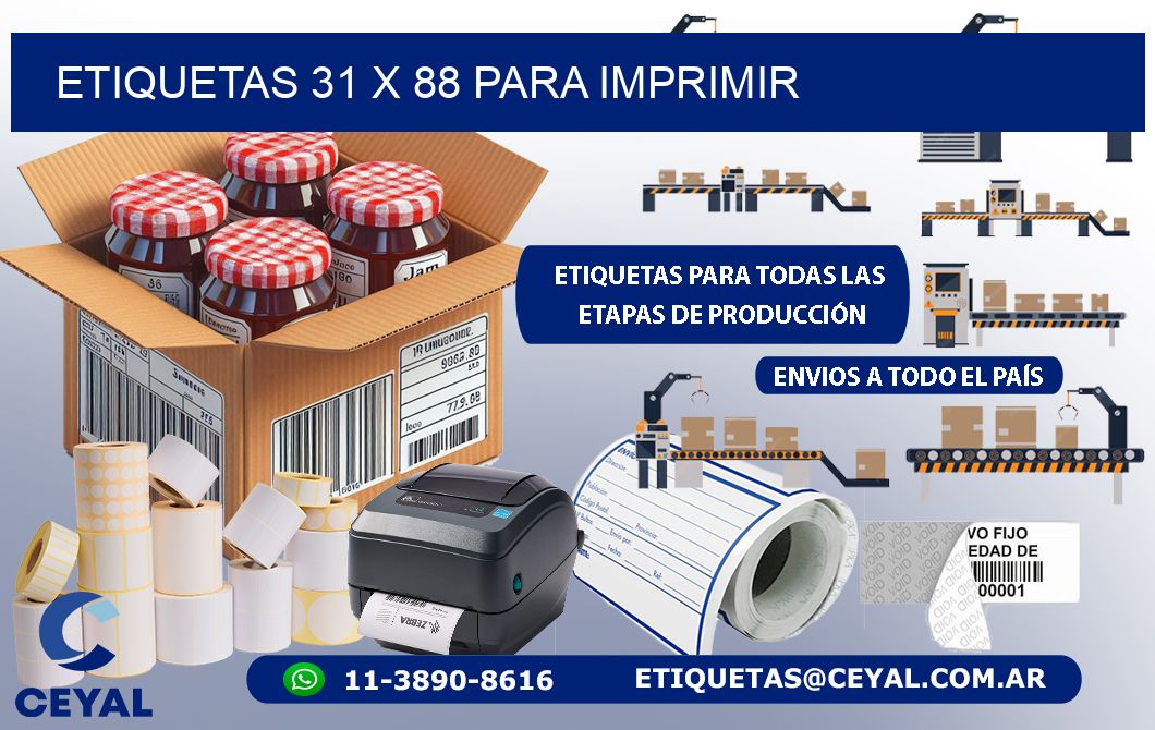 ETIQUETAS 31 x 88 PARA IMPRIMIR