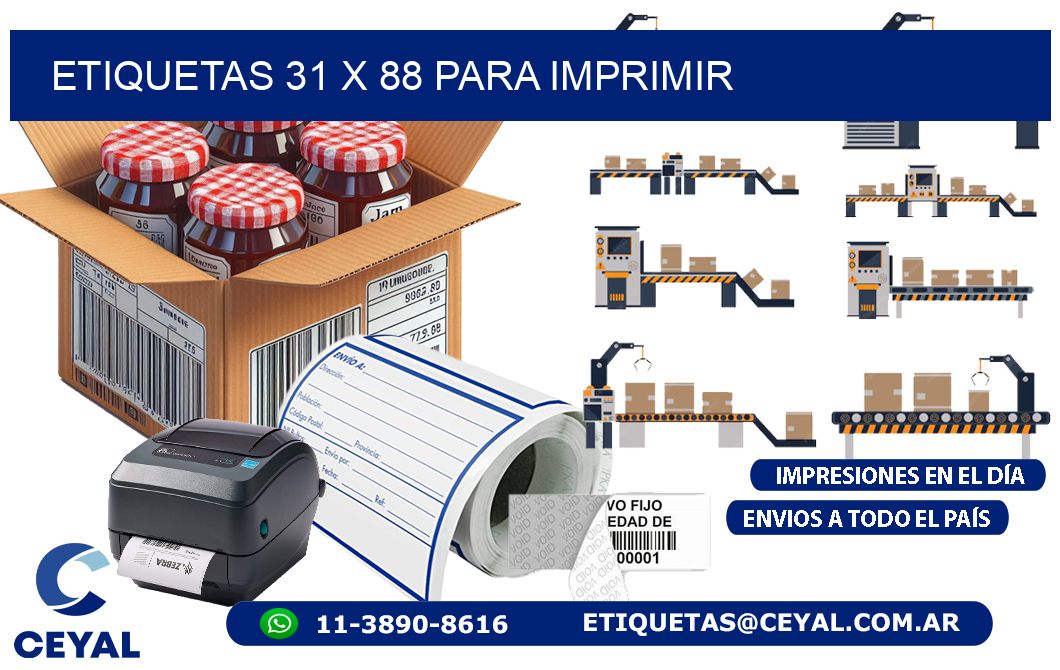 ETIQUETAS 31 x 88 PARA IMPRIMIR