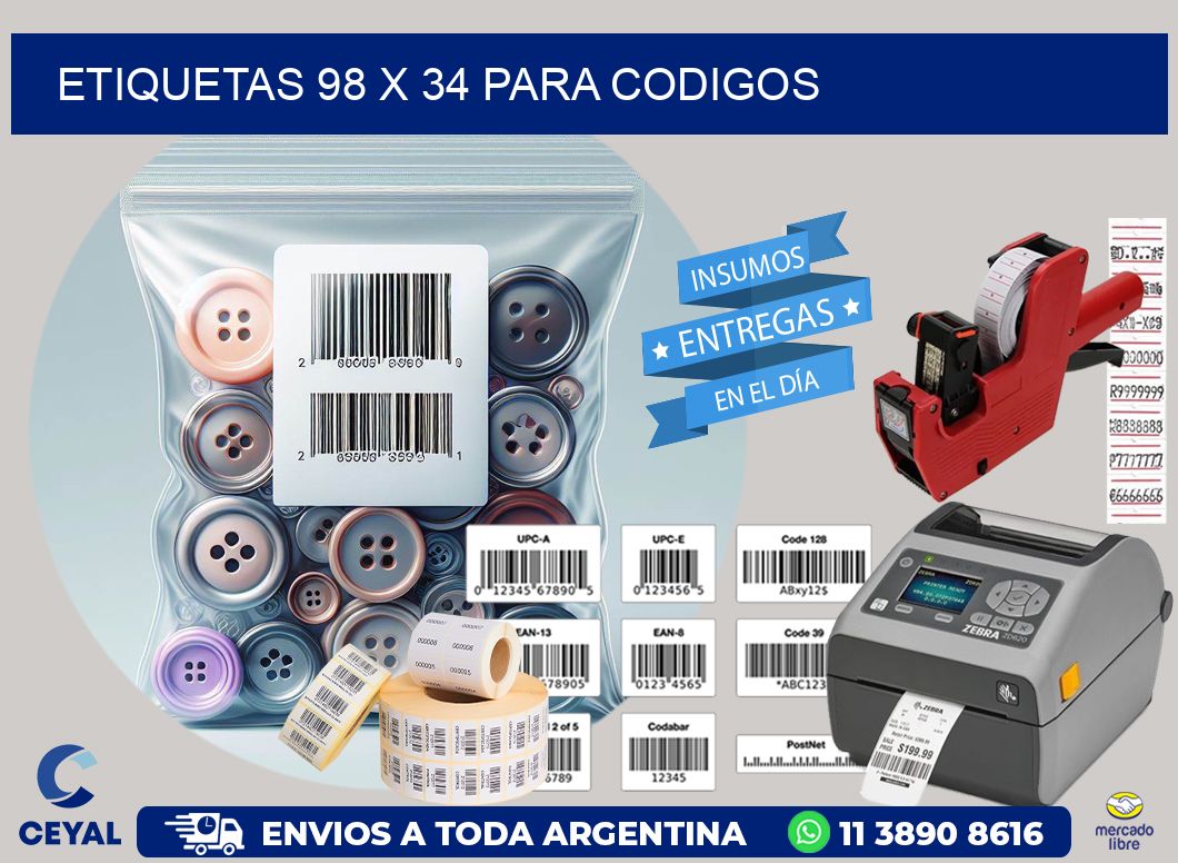 ETIQUETAS 98 x 34 PARA CODIGOS