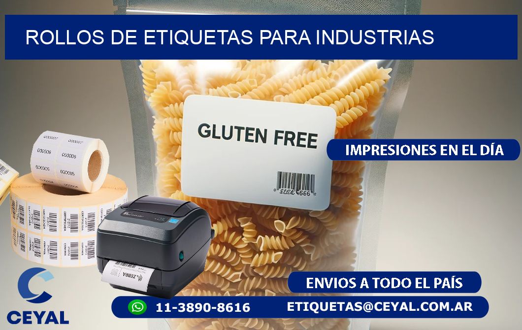 ROLLOS DE ETIQUETAS para industrias