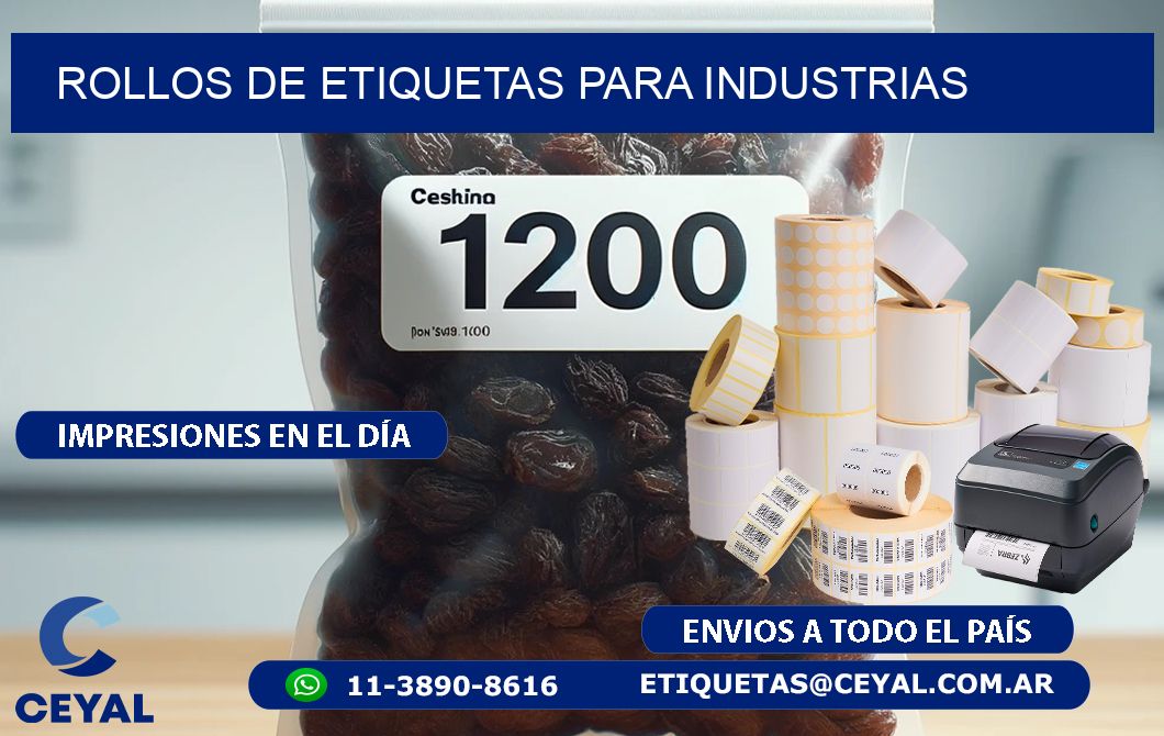 ROLLOS DE ETIQUETAS para industrias