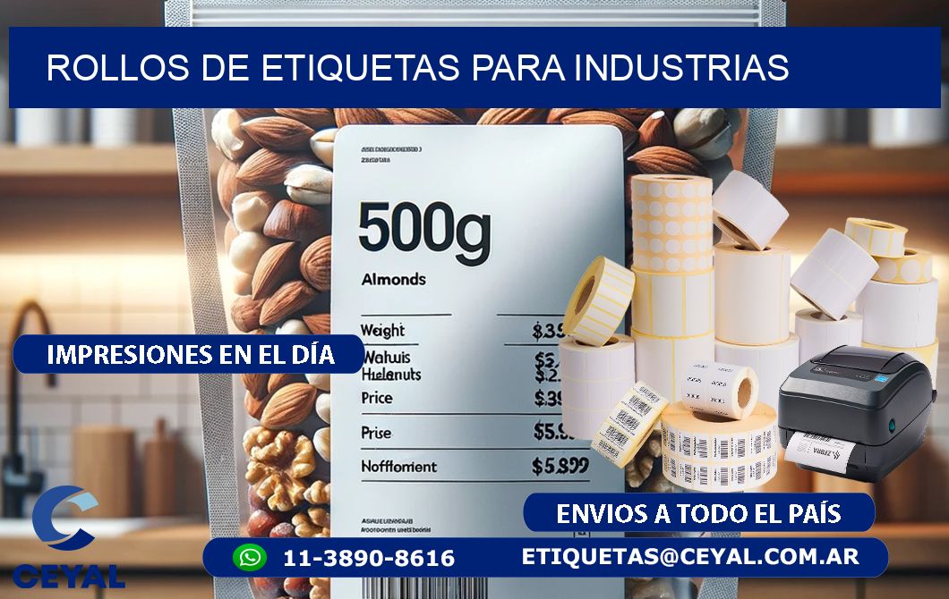 ROLLOS DE ETIQUETAS para industrias