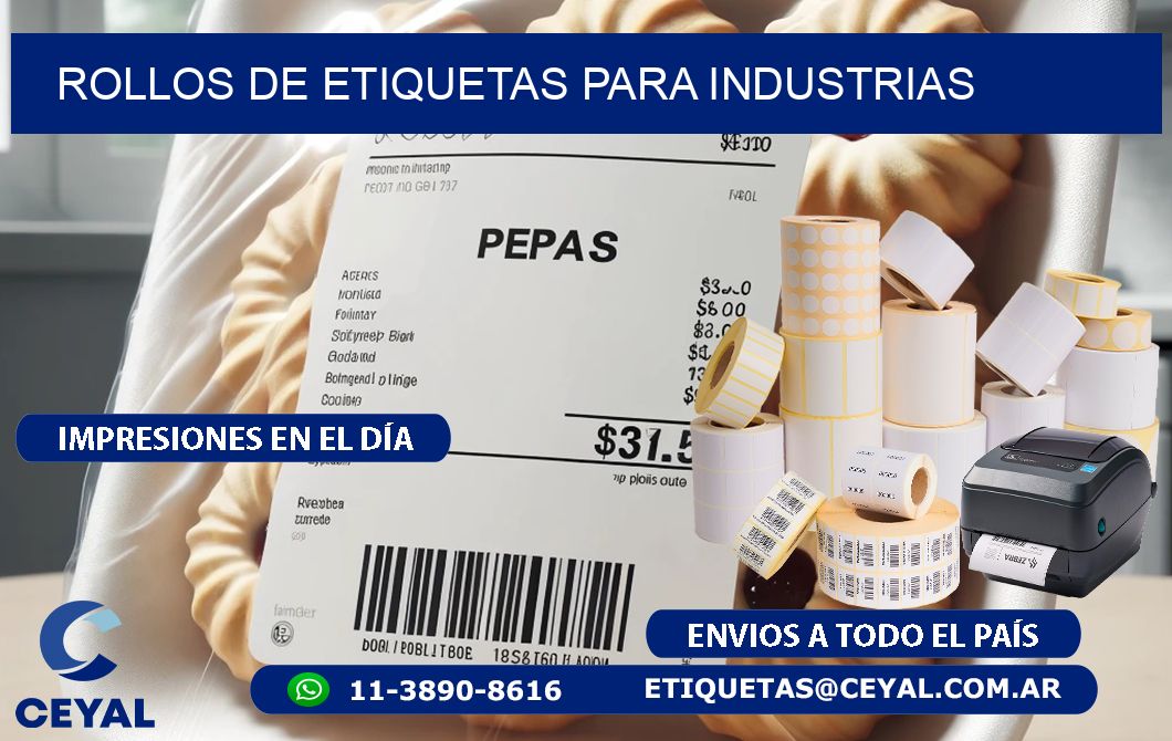 ROLLOS DE ETIQUETAS para industrias