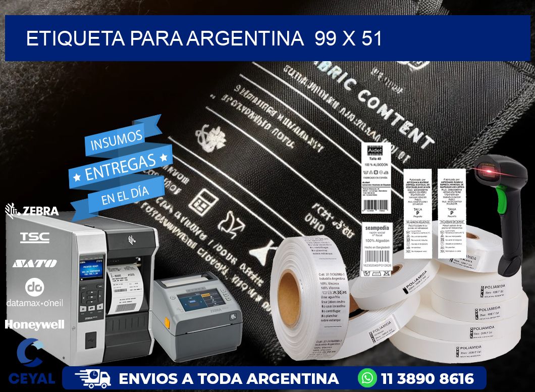 etiqueta para Argentina  99 x 51