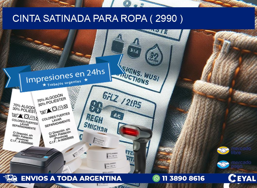 CINTA SATINADA PARA ROPA ( 2990 )