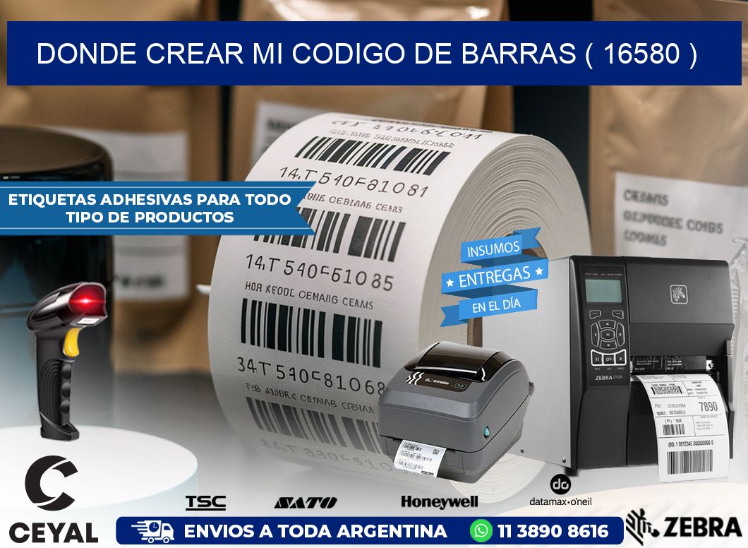 DONDE CREAR MI CODIGO DE BARRAS ( 16580 )