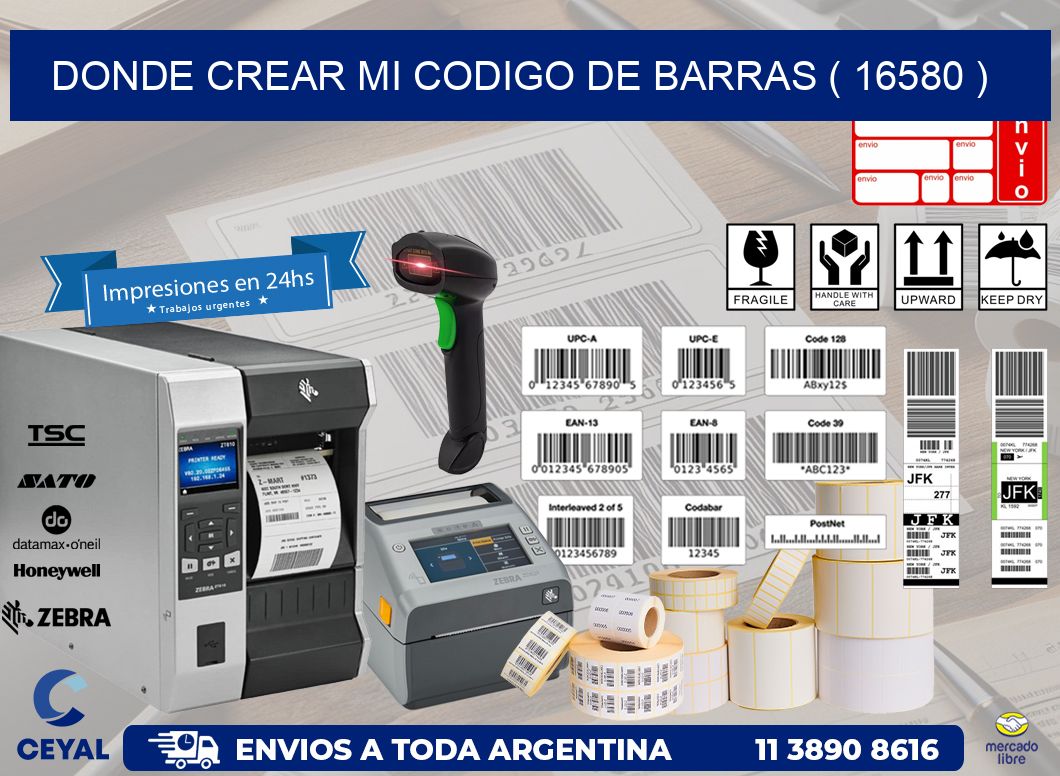 DONDE CREAR MI CODIGO DE BARRAS ( 16580 )