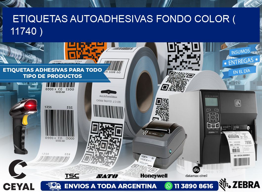 ETIQUETAS AUTOADHESIVAS FONDO COLOR ( 11740 )