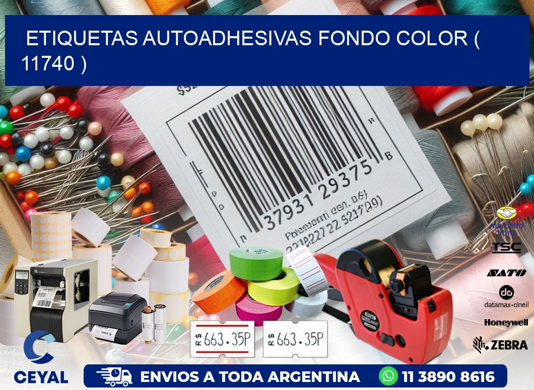 ETIQUETAS AUTOADHESIVAS FONDO COLOR ( 11740 )