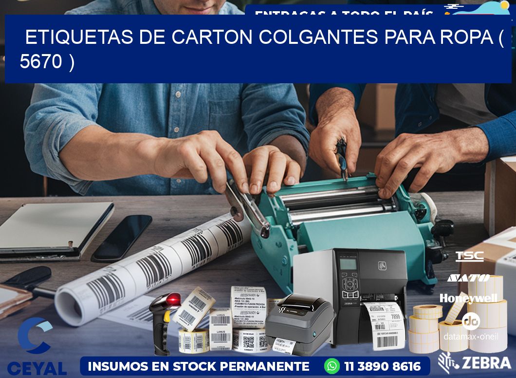 ETIQUETAS DE CARTON COLGANTES PARA ROPA ( 5670 )