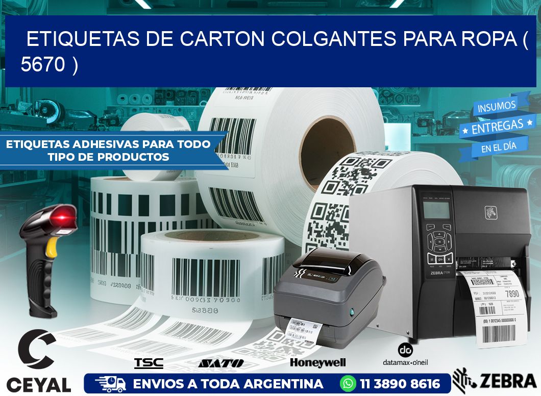 ETIQUETAS DE CARTON COLGANTES PARA ROPA ( 5670 )