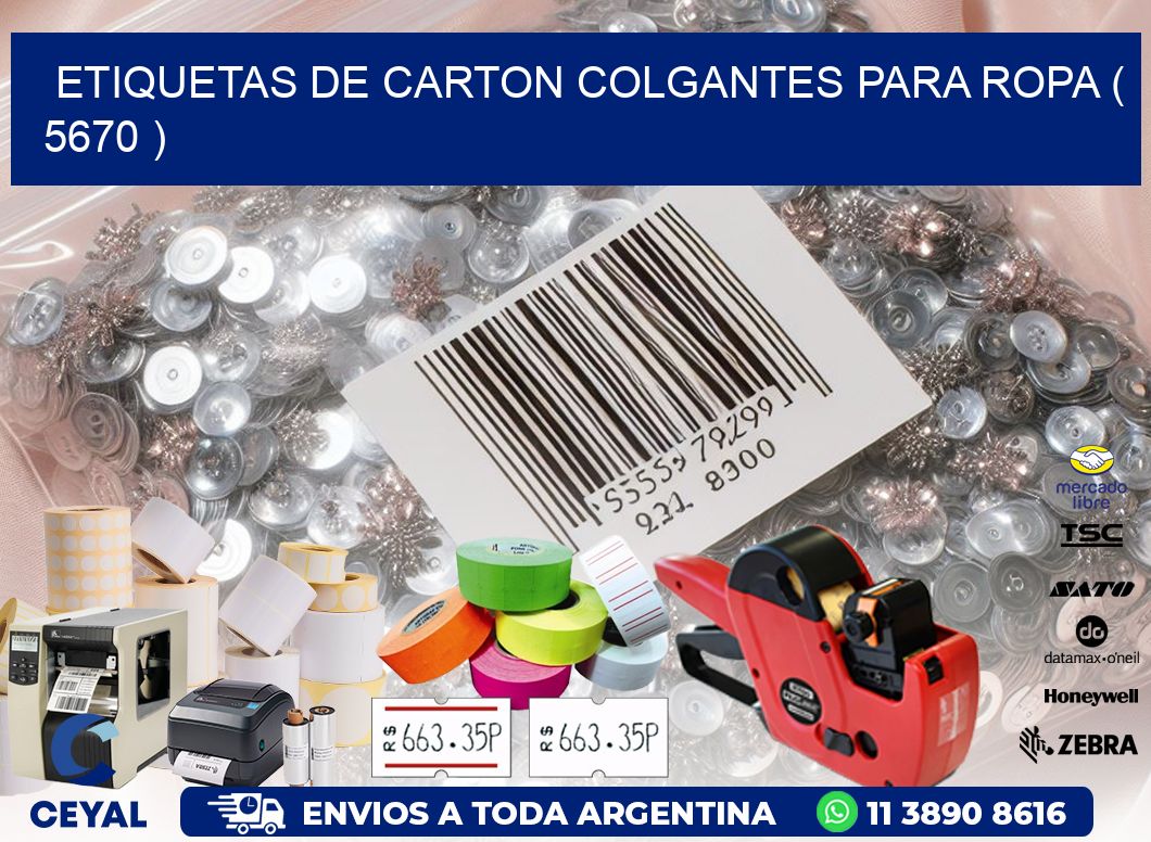 ETIQUETAS DE CARTON COLGANTES PARA ROPA ( 5670 )