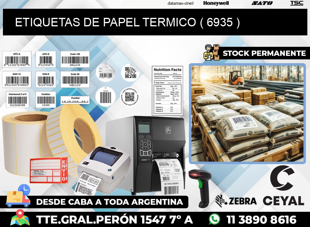 ETIQUETAS DE PAPEL TERMICO ( 6935 )