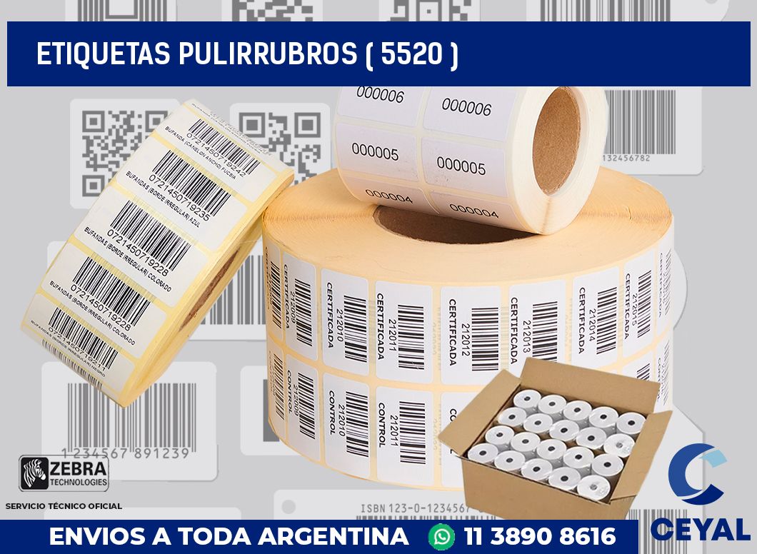 ETIQUETAS PULIRRUBROS ( 5520 )