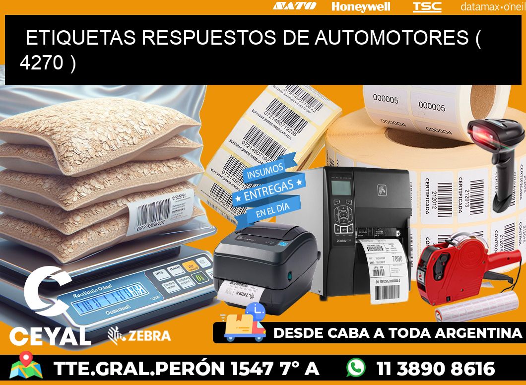 ETIQUETAS RESPUESTOS DE AUTOMOTORES ( 4270 )