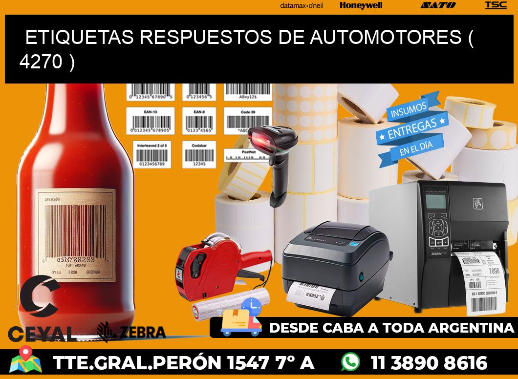 ETIQUETAS RESPUESTOS DE AUTOMOTORES ( 4270 )