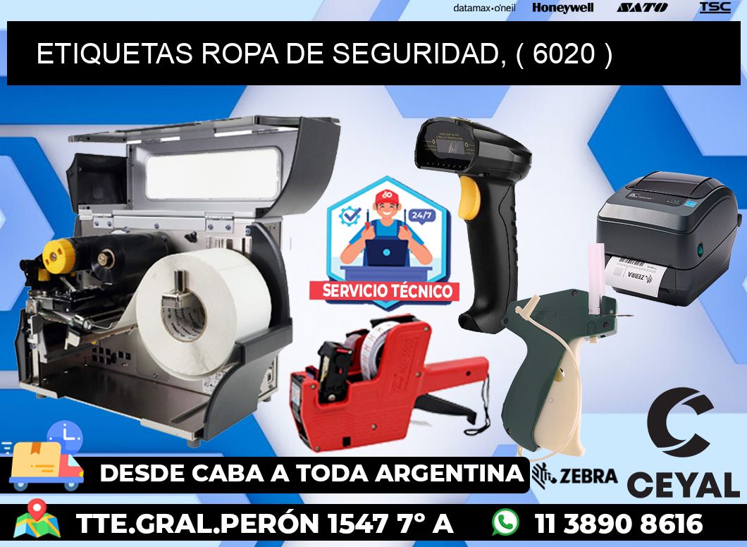 ETIQUETAS ROPA DE SEGURIDAD, ( 6020 )