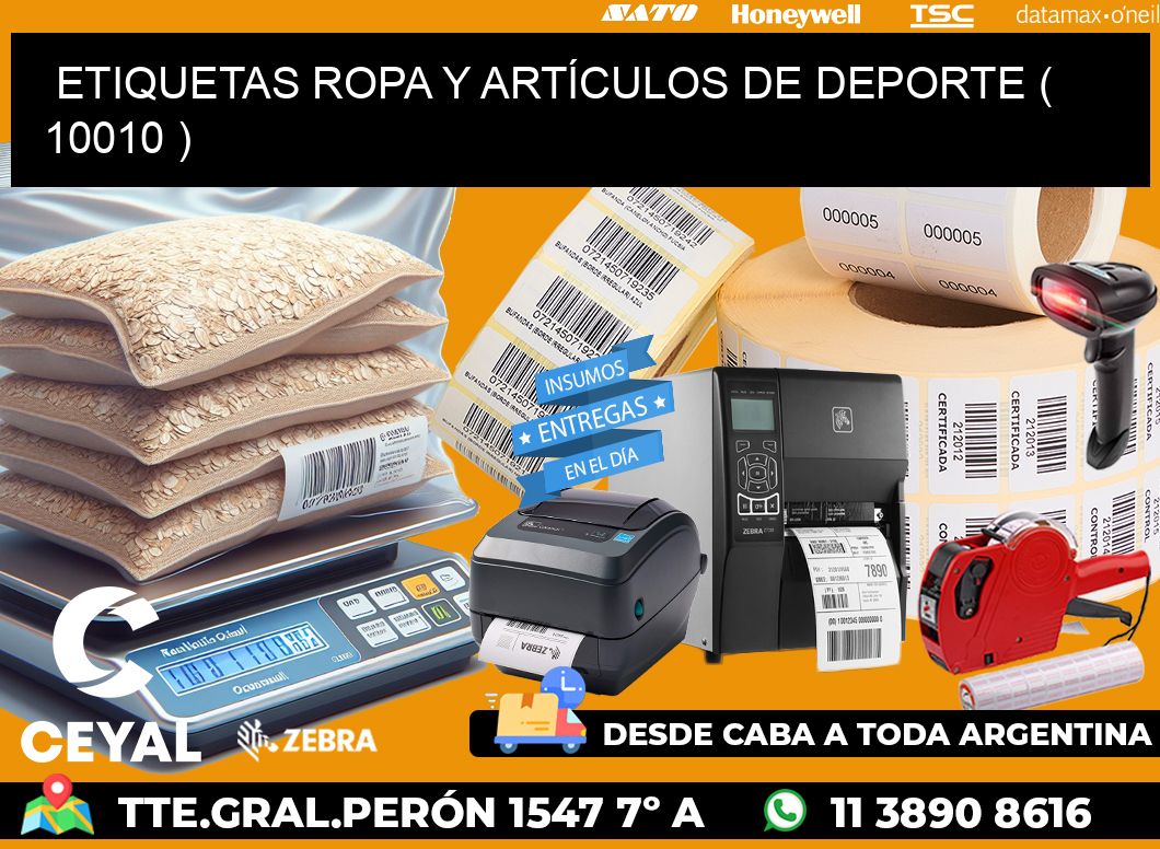 ETIQUETAS ROPA Y ARTÍCULOS DE DEPORTE ( 10010 )