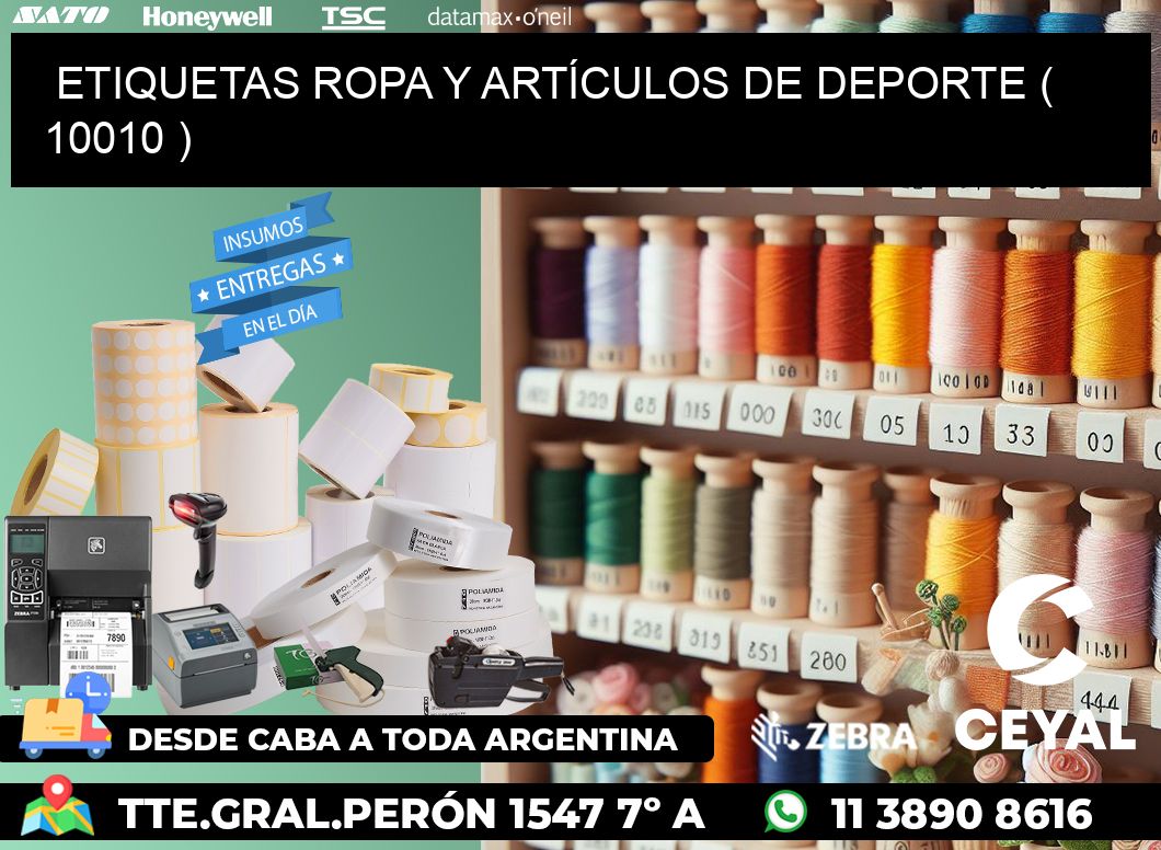 ETIQUETAS ROPA Y ARTÍCULOS DE DEPORTE ( 10010 )