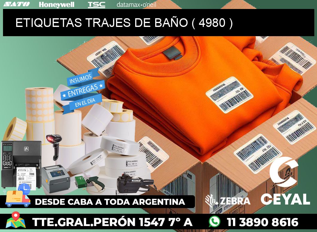 ETIQUETAS TRAJES DE BAÑO ( 4980 )